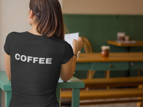 Coffee Barista T-Shirt for Women – Cute Café Style Tee | Back Print ☕👩‍🍳👕