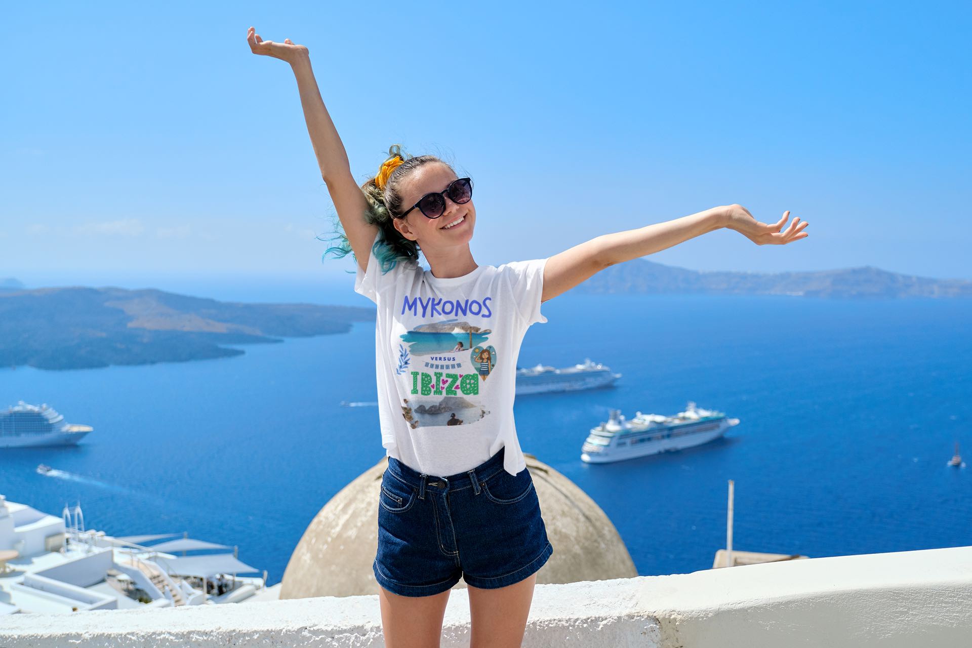 Mykonos vs Ibiza Funny Beach T-Shirt – Holiday Dilemma Design 🌴 🏖️ 🤯 ✈️ 🇬🇷
