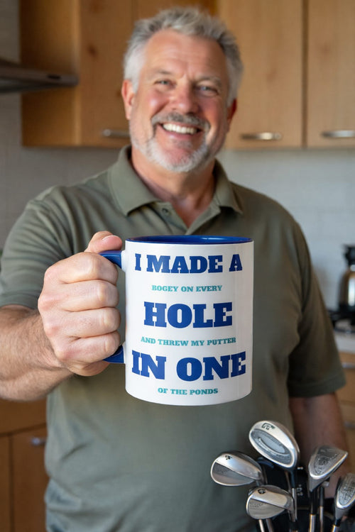 Funny Golf Coffee Mug | "Hole In One" Prank Putter Tee ⛳☕ 😂