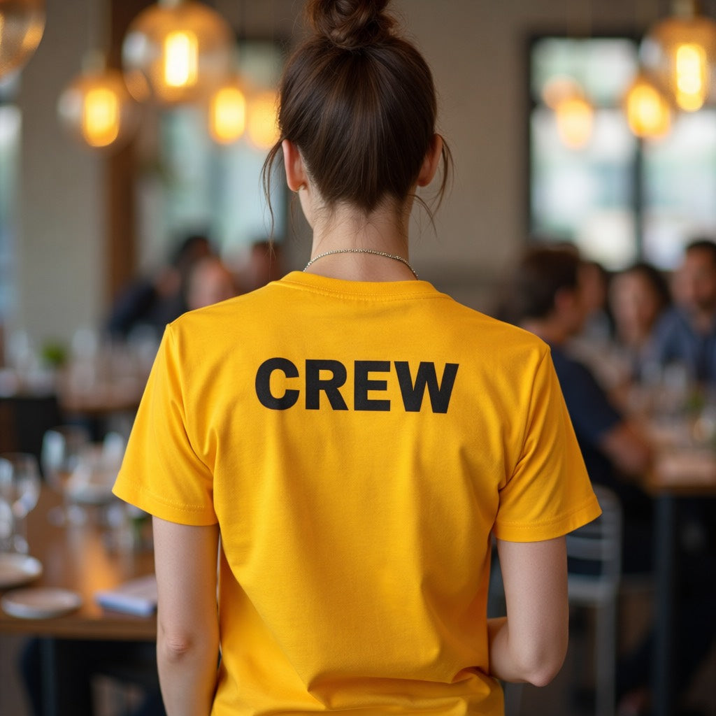 Crew T-Shirt | Professional Event & Staff Back-Print Tee 👥