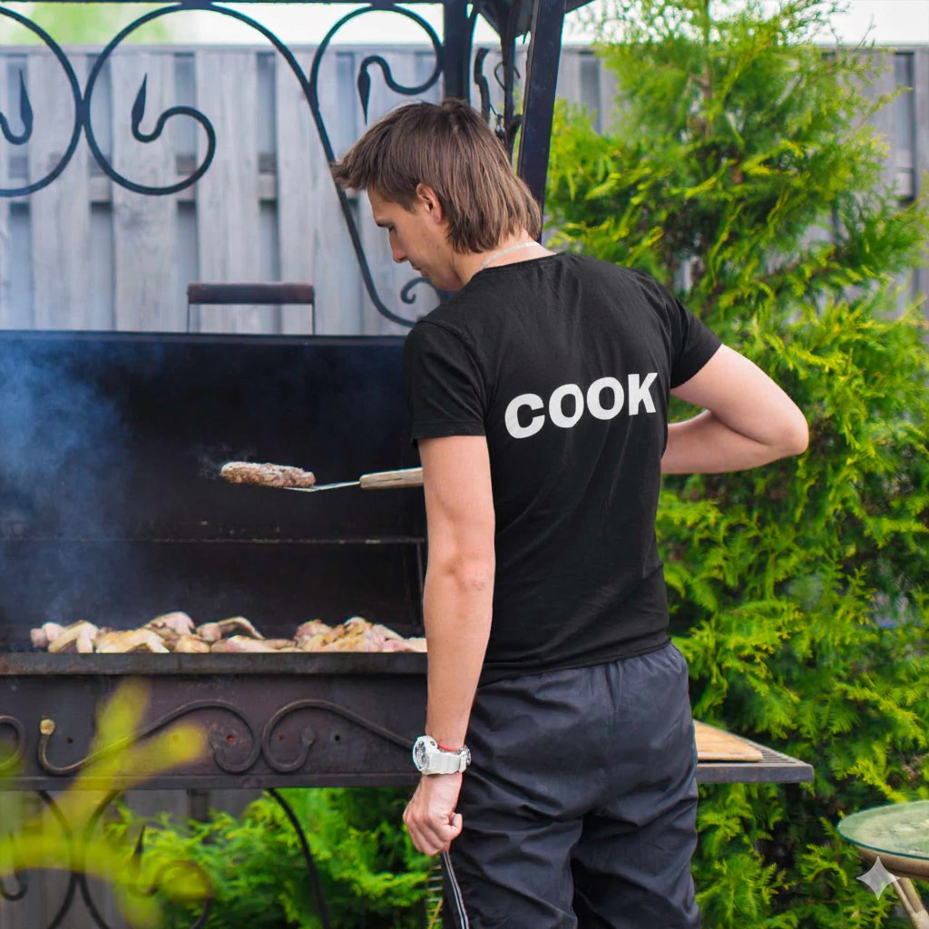 Cook T-Shirt | Professional or Backyard Kitchen Cook Back-Print Tee 🍳