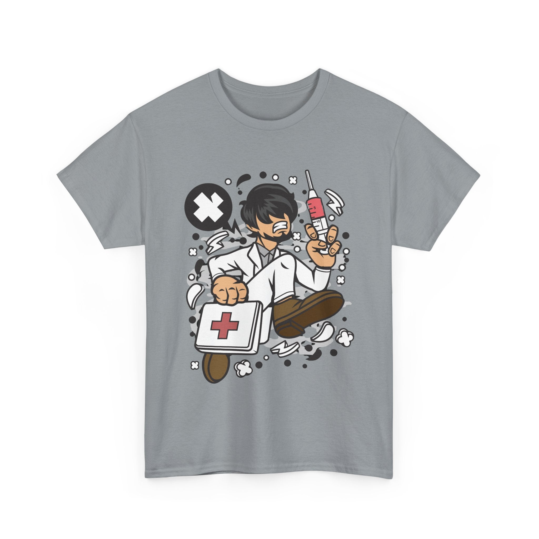 Mad Doctor Running T-Shirt | Funny Medical Design