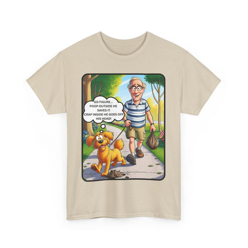 Funny Dog Walking T-Shirt – Go Figure Thought Bubble