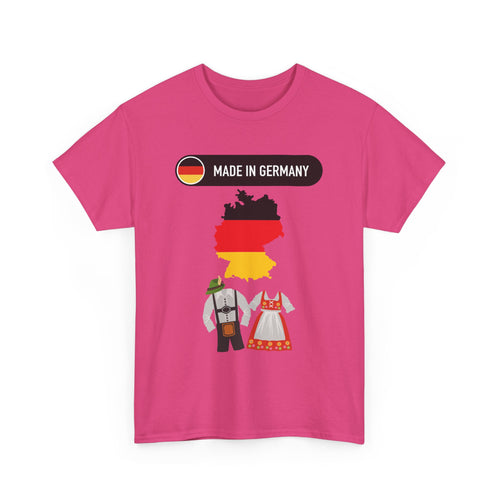 Made in Germany T-Shirt with Flag, Country Outline & Traditional Dress