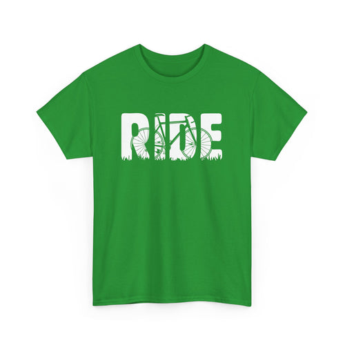 Ride T-Shirt – Bold Bike Lovers Tee with Superimposed Bicycle Design