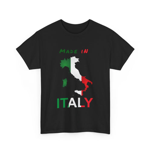 Made in Italy T-Shirt with Flag and Country Outline