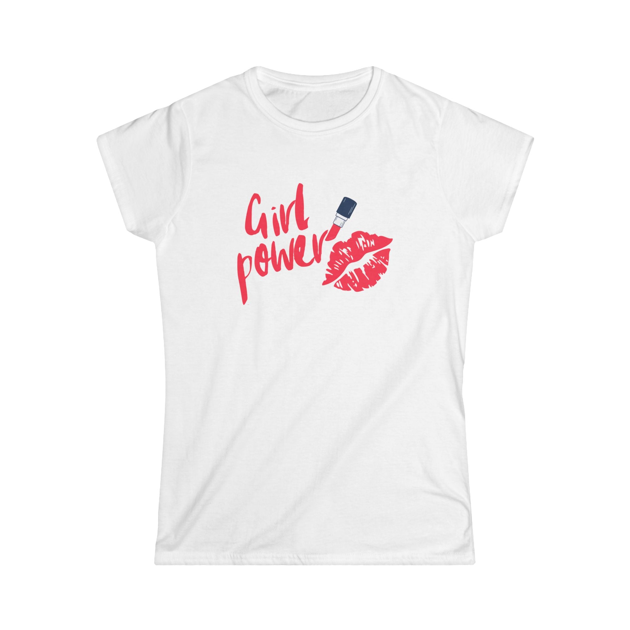 Girl Power T-Shirt with Lips & Lipstick Design