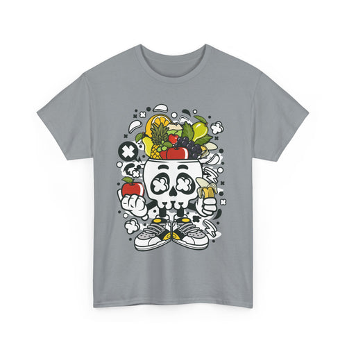 Weird Fruit Man T-Shirt – Skull, Legs & Fruit Explosion