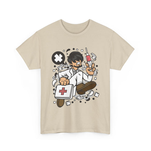 Mad Doctor Running T-Shirt | Funny Medical Design