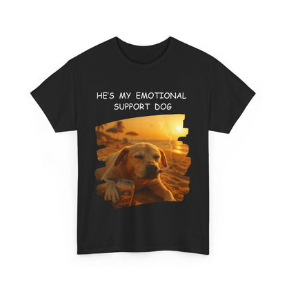 He's My Emotional Support Dog – Funny Beach Bum Dog T-Shirt