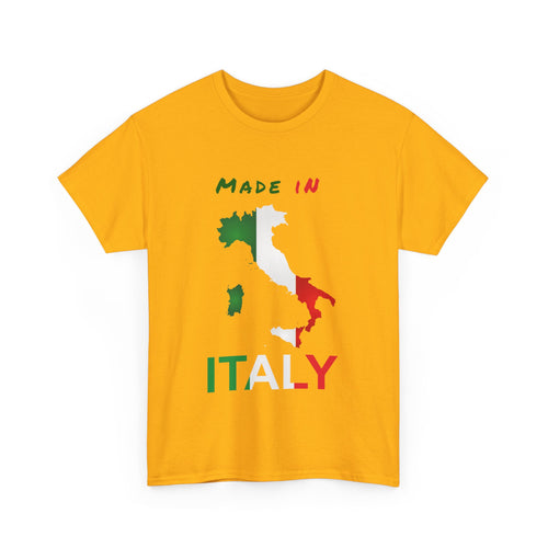 Made in Italy T-Shirt with Flag and Country Outline