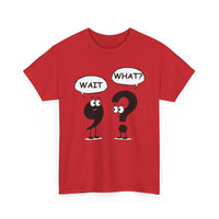 Wait What? Funny Grammar T-Shirt 🤔 | Comma & Question Mark Cartoon Tee