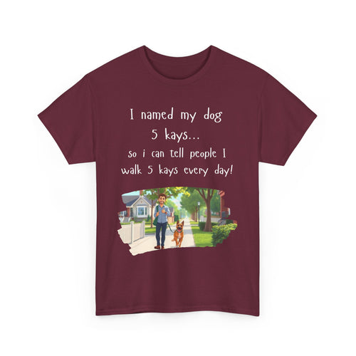 I Named My Dog 5 Kays Funny Walking T-Shirt 🦮🐾👣🇦🇺