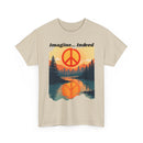 Imagine… Indeed Peace T-Shirt | Sunrise Cityscape & Mountains Tee 🌅✌️