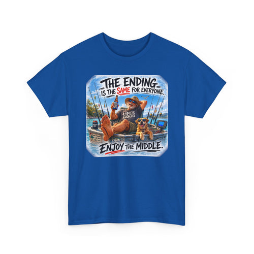 Enjoy The Middle Fishing T-Shirt | Funny Inspirational Boat Tee 🛶
