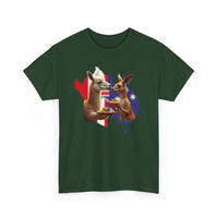 Kangaroo & Meat Pie Meets Llama & Ceviche Tee 🌎 Peru & Australia Fusion T-Shirt