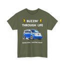 Buzzin' Through Life T-Shirt | Retro Soul Electric Heart Tee 🚌⚡