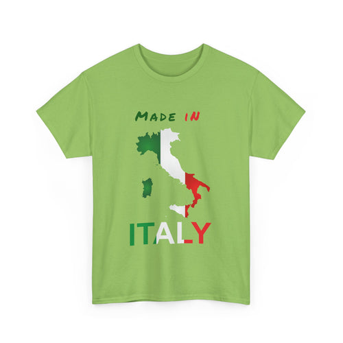 Made in Italy T-Shirt with Flag and Country Outline