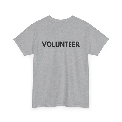 VOLUNTEER Back Print T-Shirt – Bold, Clear & Supportive Design 🙋‍♂️🙌🎗️