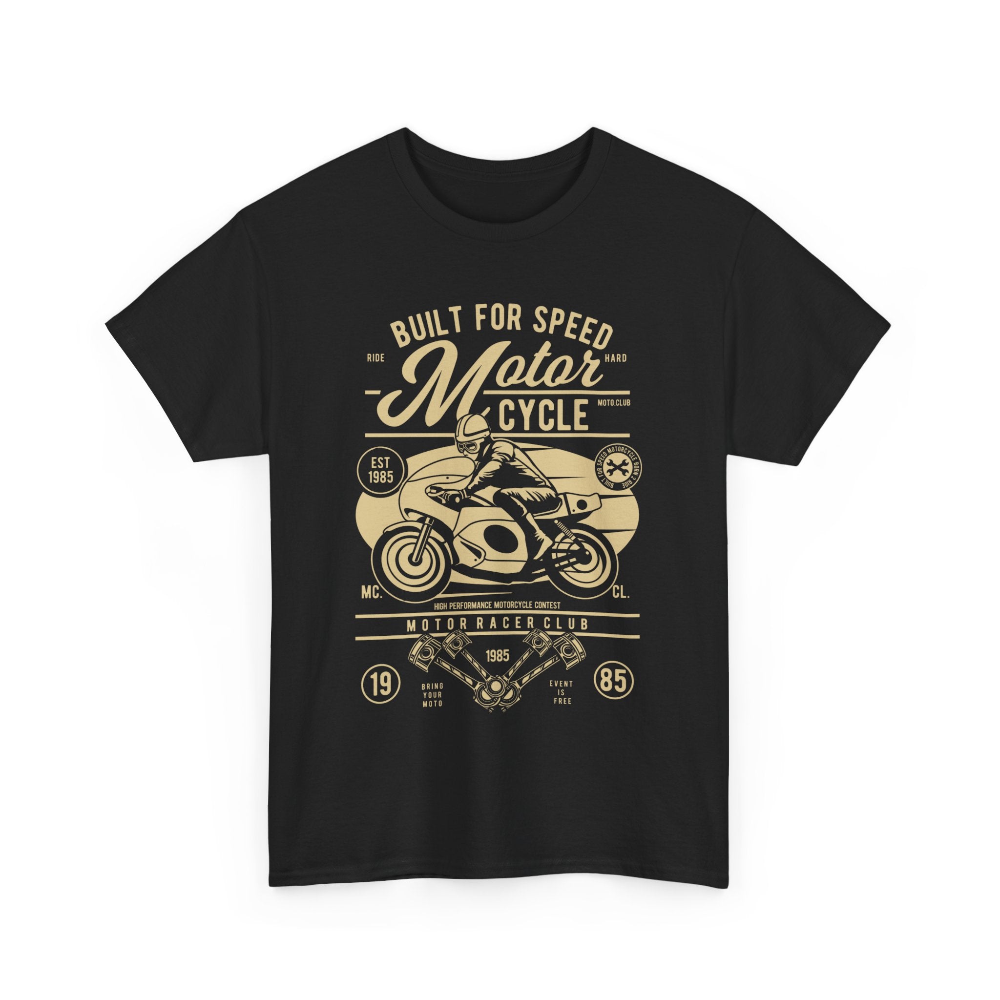 Built for Speed Motorcycle T-Shirt with Café Racer Design