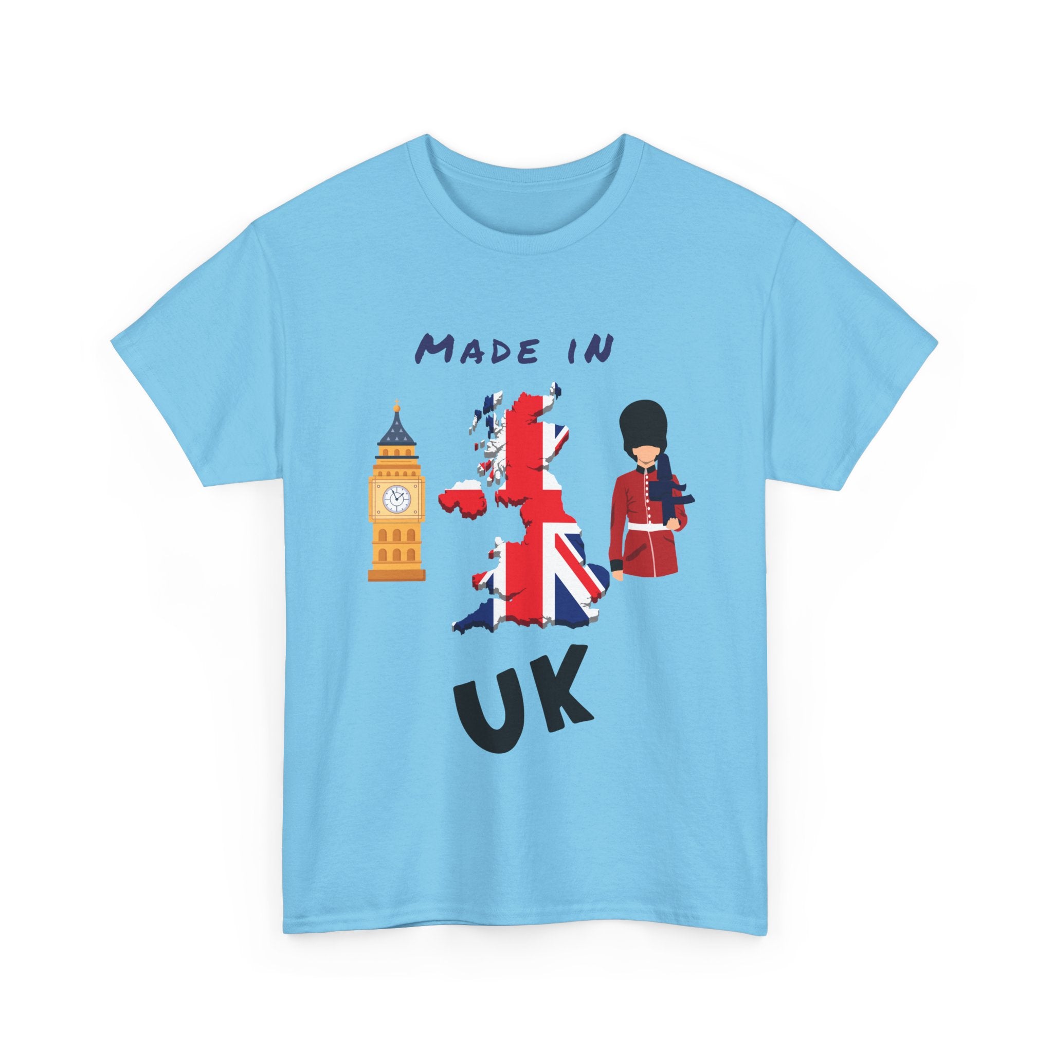 Made in UK T-Shirt with Flag, Big Ben & King’s Guard