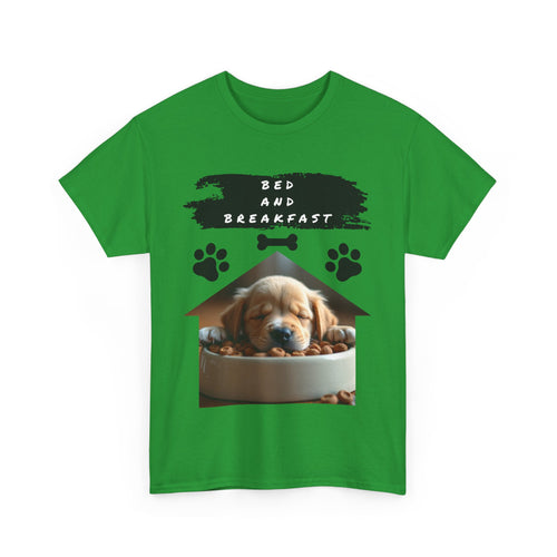 Bed and Breakfast Puppy T-Shirt – Funny Dog Lover Tee 🐶🍽️💤