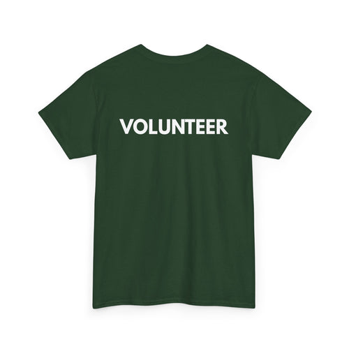 VOLUNTEER Back Print T-Shirt – Bold, Clear & Supportive Design 🙋‍♂️🙌🎗️