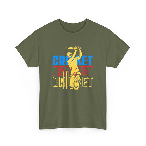 Cricket T-Shirt with Player Silhouette | Sports Fan Apparel