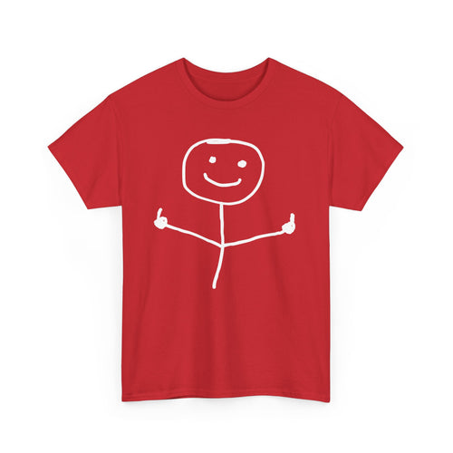 Bold Stick Figure Double Fingers T-Shirt – Edgy Statement Design