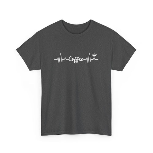 Coffee Lover's Heartbeat T-Shirt – Perfect for Caffeine Enthusiasts