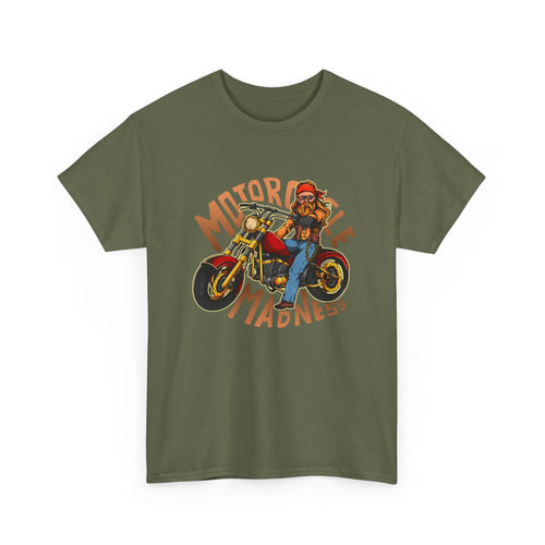 Motorcycle Madness T-Shirt – Carefree Chopper Rider Design