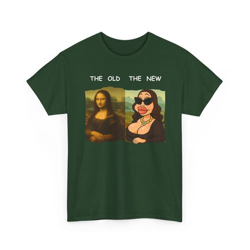 Mona Lisa vs Modern Botox Mona Tee | Funny Cartoon Parody T-Shirt 🎨😂