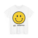 Be Happy T-Shirt – Large Smiley Face Positive Vibes Tee