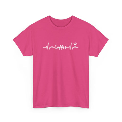 Coffee Lover's Heartbeat T-Shirt – Perfect for Caffeine Enthusiasts
