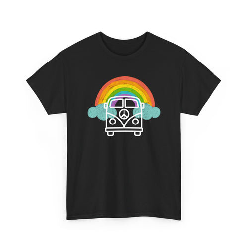 VW Kombi Rainbow T-Shirt | Peace & Freedom Van Tee 🌈 Celebrate Love and Unity