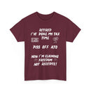 Funny Retired T-Shirt – Done My Tax Time, Piss Off ATO 🧾🍻😴