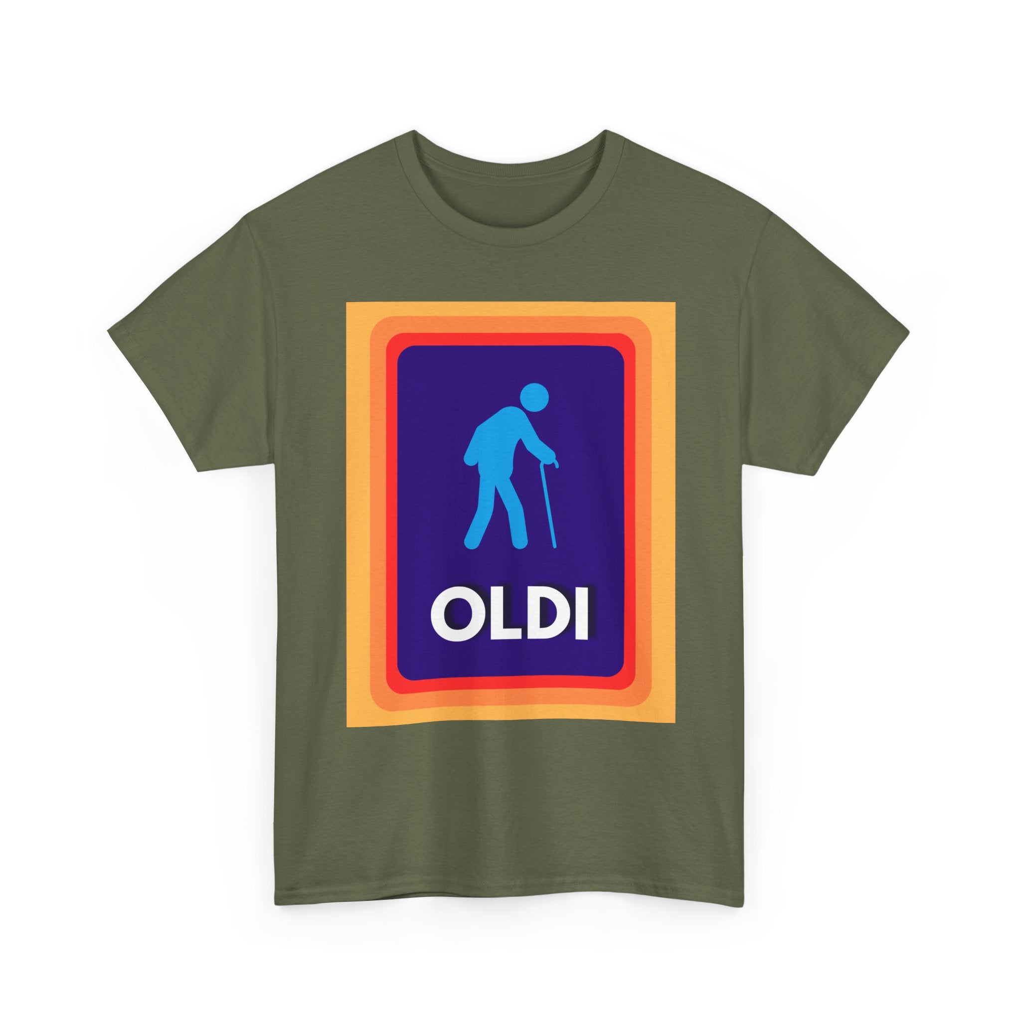 Oldi T-Shirt | Funny Old Man Aldi Supermarket Parody Logo Tee 🛒👴