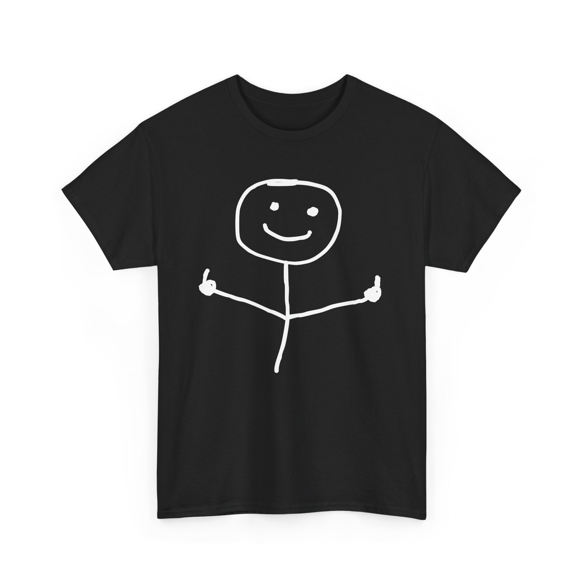 Bold Stick Figure Double Fingers T-Shirt – Edgy Statement Design