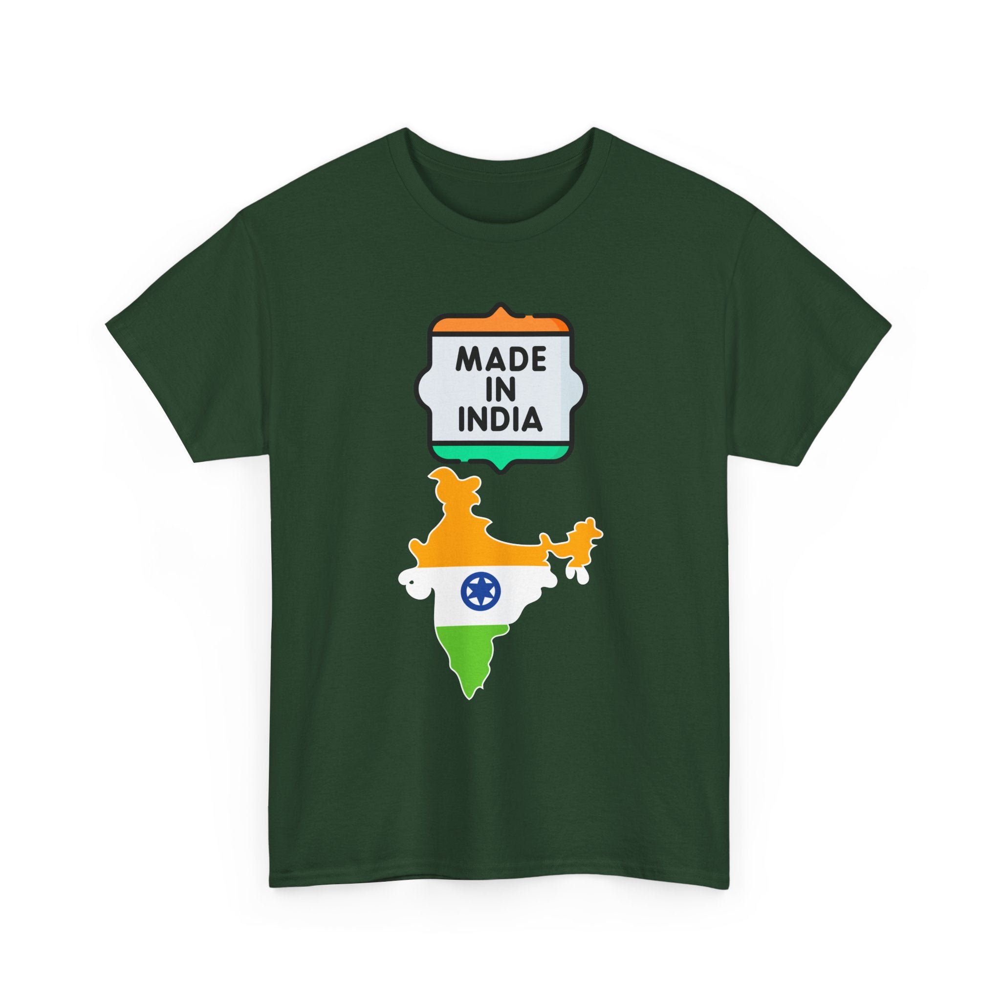Made In India T-Shirt | Indian Flag & Country Map Outline T-Shirt 🧡🤍💚