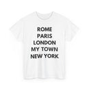 Personalised City List T-Shirt | Rome Paris London New York Custom Tee ✈️👕