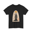 Surfboard Girl T-Shirt – Flowing Hair & Sun Worship Design
