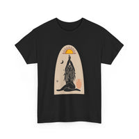 Surfboard Girl T-Shirt – Flowing Hair & Sun Worship Design
