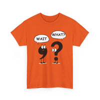 Wait What? Funny Grammar T-Shirt 🤔 | Comma & Question Mark Cartoon Tee