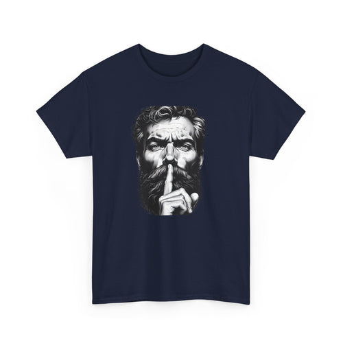 Shh Bearded Man T-Shirt – Stylish & Mysterious Design