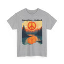 Imagine… Indeed Peace T-Shirt | Sunrise Cityscape & Mountains Tee 🌅✌️