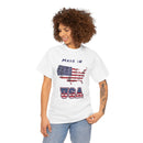 Made in USA T-Shirt with Flag and Country Outline