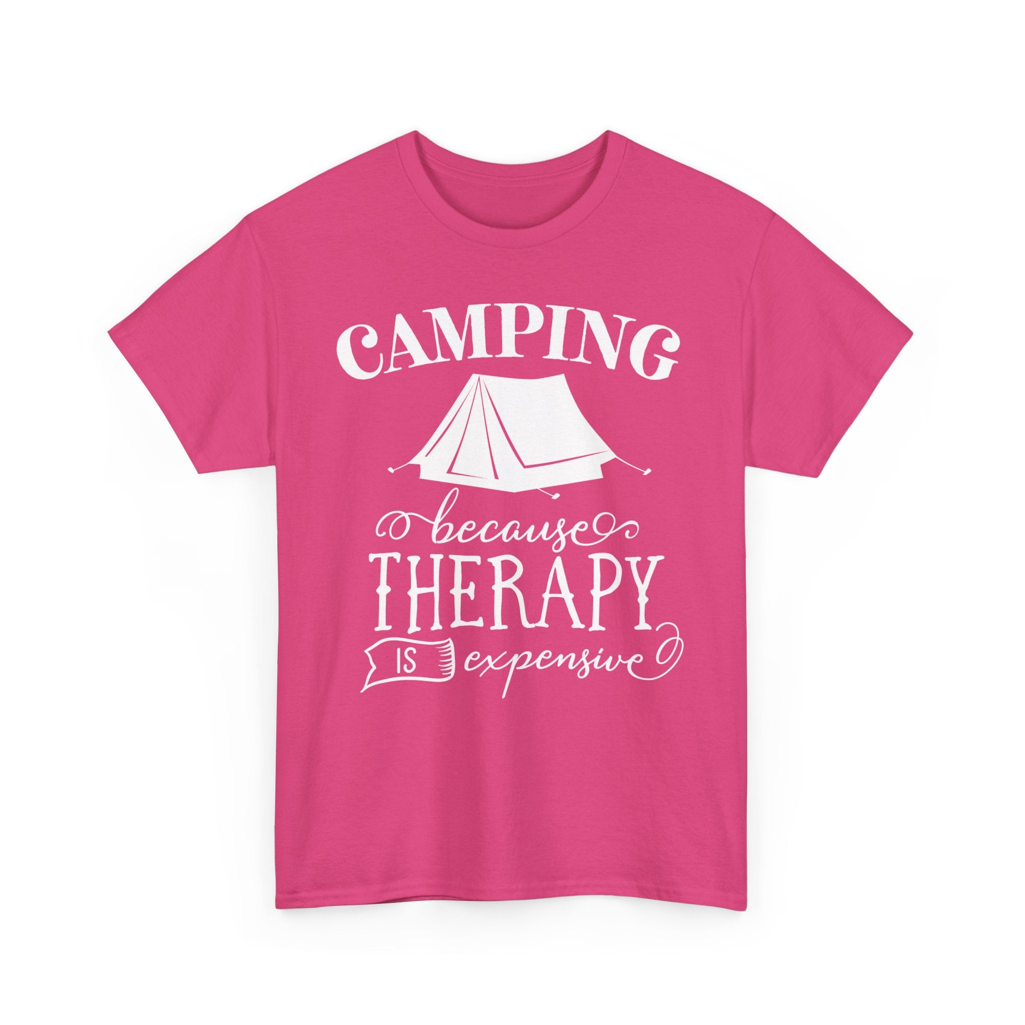 Camping Because Therapy Is Expensive T-Shirt – Funny Outdoor Adventure Tee