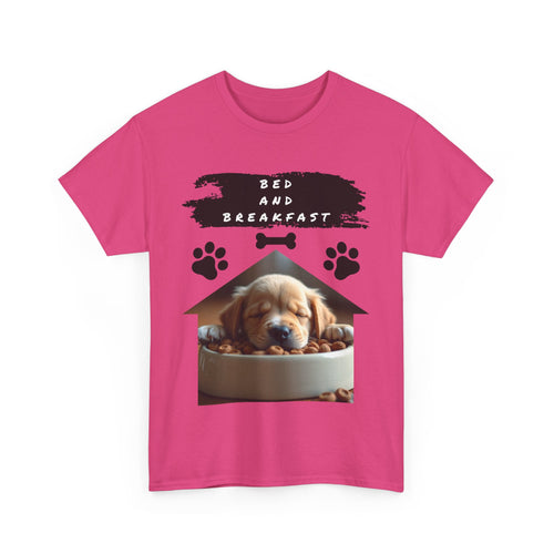 Bed and Breakfast Puppy T-Shirt – Funny Dog Lover Tee 🐶🍽️💤