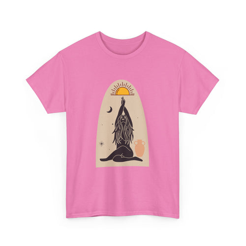 Surfboard Girl T-Shirt – Flowing Hair & Sun Worship Design