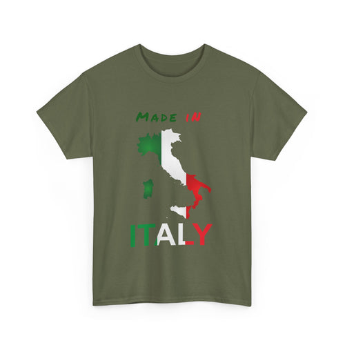 Made in Italy T-Shirt with Flag and Country Outline